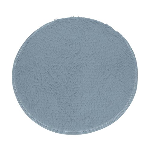 Vanvler Round Mat Soft Bath Bedroom Floor Shower Non-slip Rug Pad 15.7 inch (Gray)