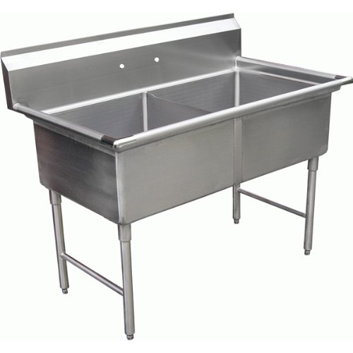 Allstrong 2 Compartment Stainless Steel Sink 15" x 15"x 12"D NSF. SE15152N