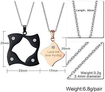 Stainless Steel Couple Pendant Rose Gold Black for Women Men Necklace Euramerican Style Fashion Accessories