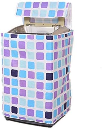 Top Load Washer Dryer Cover Washing Machine Dust Cover Protector Zippered (Blue Purple Plaid)