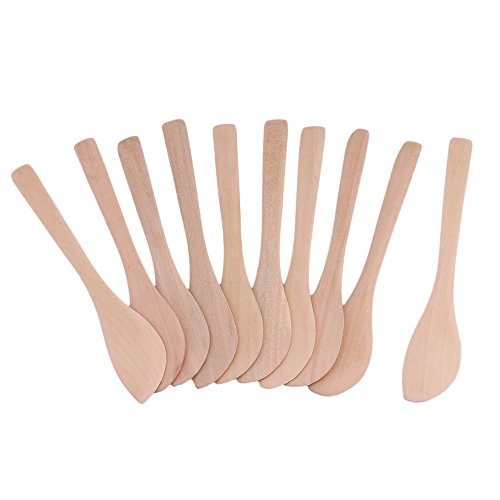 BQLZR 165x30mm Natural Environmental Wooden Wooden Facial Mask Spoon Mixing Spatulas Spoon Cosmetic Makeup Tool Pack Of 10