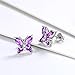 Aurora Tears 925 Sterling Silver Butterfly Studs - Butterflies February-Amethyst Birthstone Crystal Earrings Studs Jewelry Gift for Women Teen DE0078P
