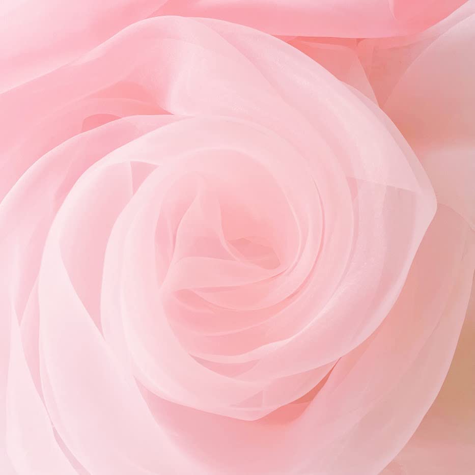 Megachest 145CM Wide Soft Organza Dress Fabric Fancy Costumes Decorations 50 Colors(Pink, 5 Meters)