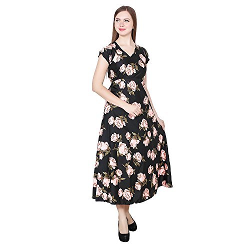 my swag women's floral printed short sleeve v neck maxi dress