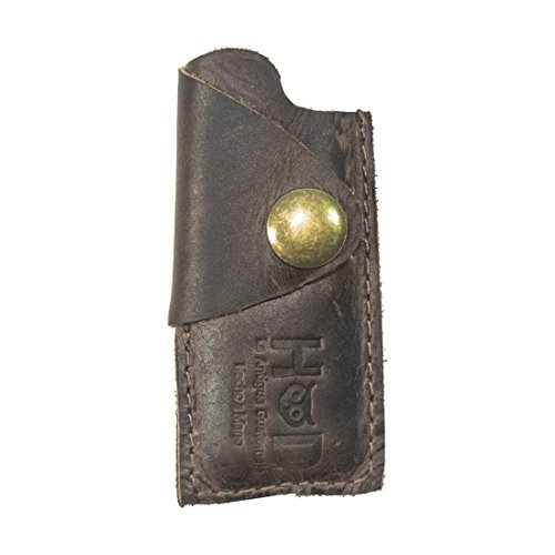 Rustic Leather Lighter Protective Case Handmade by Hide & Drink :: Bourbon Brown