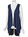 MBJ WSK1071 Womens Lightweight Sleeveless Draped Open Cardigan XXXL NAVY