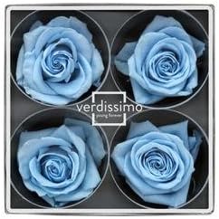 Verdissimo USA Preserved Rose Heads (Large (Premium), Light Blue)