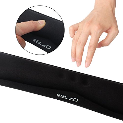 ELZO Wrist Rest Support for Keyboard & Mouse Pad Combo with Comfortable Memory Foam Padding, Nonsilp Rubber Base and Ergonomic Design for PC Computer Laptop Mac (2 Pack)