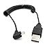 BesYee 1.5 Meter Spring Coiled Micro USB Charging Cable, USB 2.0 Male to 90 Degree Micro USB Left Angle Male Spring Coiled Cable Cord (Micro USB Male Left Angle)