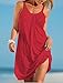 Camisunny Swing Summer Beach Mini Dress Dresses for Women Fashion 2024 Flattering Flowy Cute Sexy Size XL Red