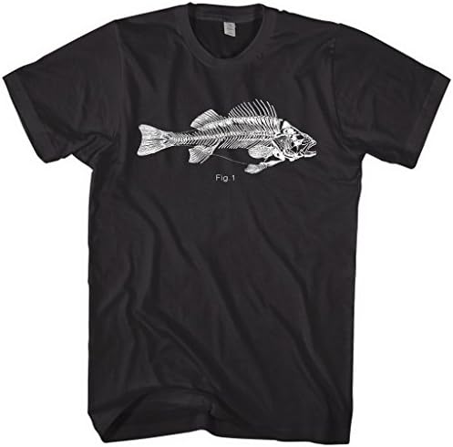 Mixtbrand Men's Fish Fossil Skeleton T-shirt XL Black