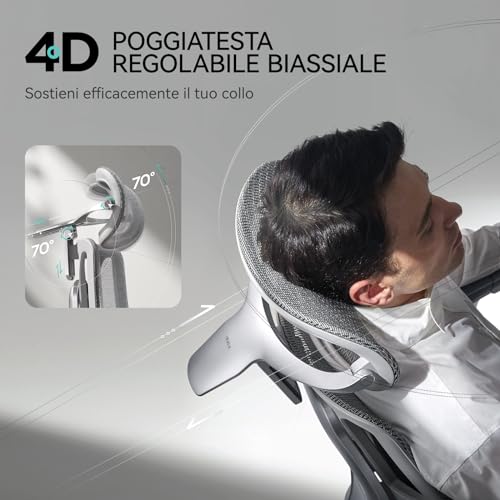 Hbada E3 Pro Ergonomic Office Desk Chair, with 3 Zone Dynamic Lumbar Support, 4D Adjustable Headboard, 6D Adjustable Armrests