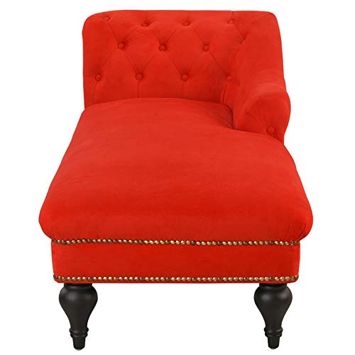 Casa AndreaMilano Chaise Lounge Indoor Chair Tufted Velvet Fabric