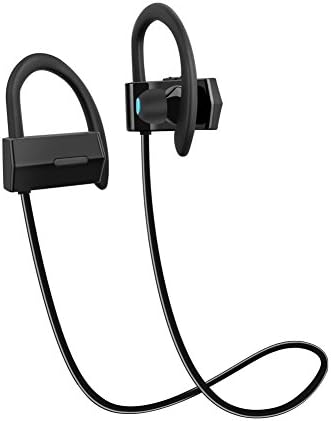 Elftear Bluetooth Headphones, Wireless In-Ear HD Stereo Earbuds Sports Sweatproof Waterproof Earphones Built-in Mic Noise Suppression Headsets with Secure Ear Hooks (Black)