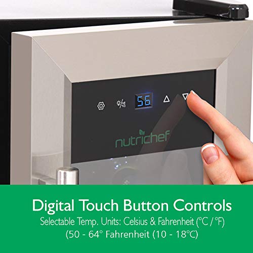 NutriChef 12 Bottle Thermoelectric Wine Cooler / Chiller Counter Top
