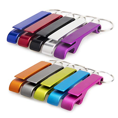 Swatom Aluminum Bottle Opener Keychain Pocket Beer Bottle Openers EDC Claw Bar Soda Keyring Tool Personalized Gift Custom Accessories for Kitchen Wedding Party Activity (10 Color)