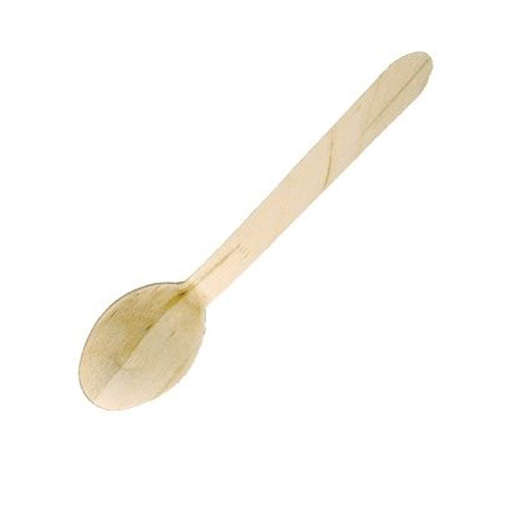 Stalwart CD904 Wooden Cutlery Desert Spoon, Size: 166 mm (Pack of 100),Brown