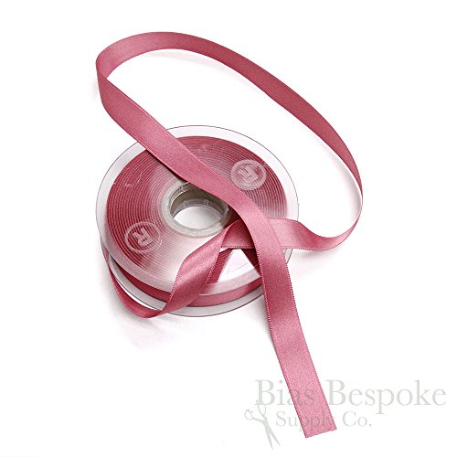 LUCIA 15mm Italian Double Faced Satin Ribbon, 20 Meter Roll, Rose