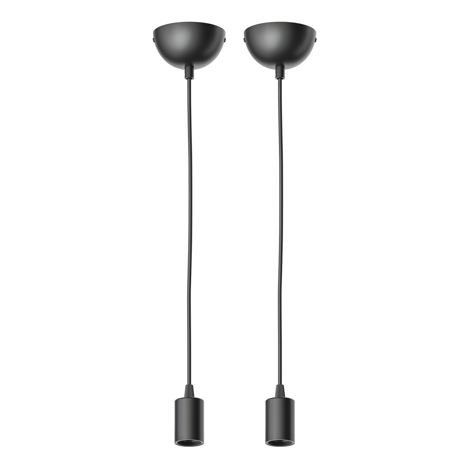 ledscom.de 2 pcs. Pendant Light/Hanging lamp DORI, Black matt, 1x E27 max. 60W — image 1