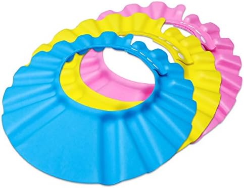Baby Shower Cap, DolphinLove 3pcs Children Soft Adjustable Bathing Shampoo Protection Hat /Cap /Visor /Shield for Baby Children Kids