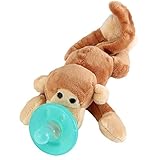 Baby Pacifier Holder Teething Soother Stuffed Monkey Pacifiers Holder Toys (Large)