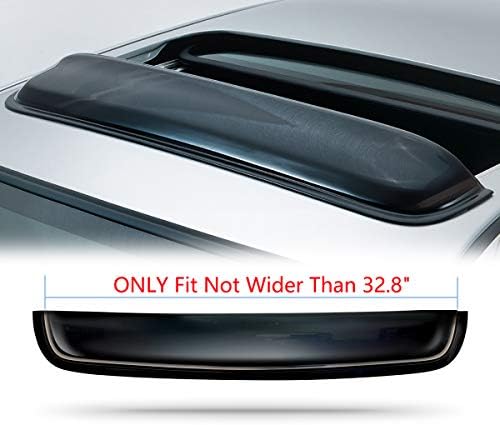 Riseking 34 inches Universal Thickness Dark Smoke Tint Top Sun Moon Roof Rain Snow Guard Window Sunroof Moonroof Wind Deflector RKP-N88 (Please Measure Sunroof Size Before Purchase)
