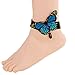 Wowlife Dream Blue Butterfly Ankle Ring Foot Sandal Beach Wedding Ankle Bracelet Women Girls Anklet Bracelet