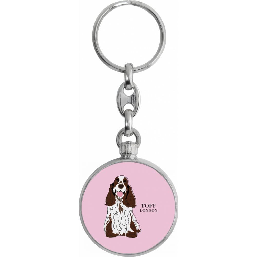 Toff London Brown And White Cocker Spaniel Dog Keyring