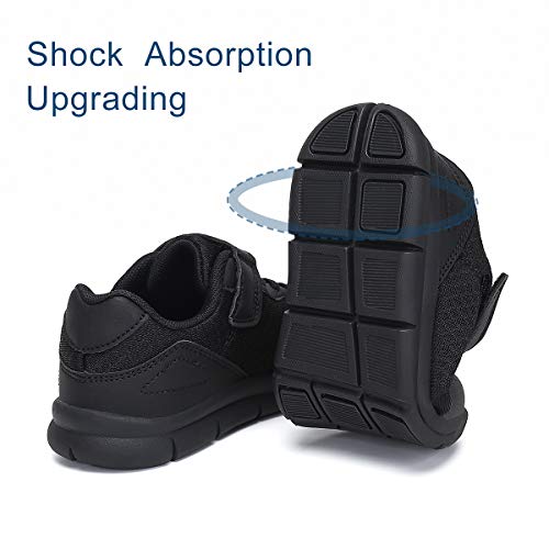 Nihaoya Kids Sneakers Boys Comfort Tennis Walking Shoes Breathable Athletic Running Trainers Black 6 Toddler
