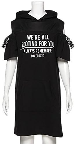 Amazon ラブトキシック Lovetoxic 肩開きロゴワンピース クロ 150 ガールズ 通販