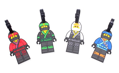 Finex Set of 4 LEGO Ninjago Travel Luggage Tag with Adjustable Strap for suitcase bag