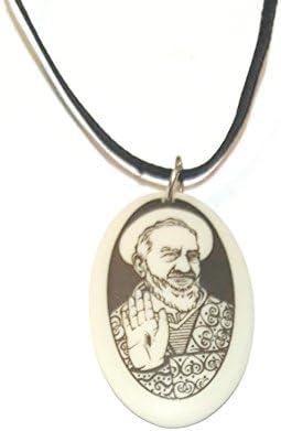St. Padre Pio Clay Medal on Cord Necklace, Catholic, Religious, Patron Saint, Womens or Mens Jewelry.