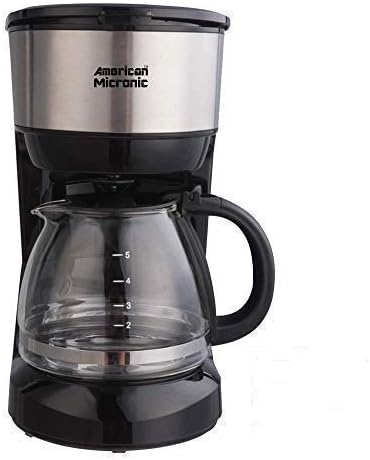 American Micronic-AMI-CM1-750Dx- 6 Cups, 750ML Coffee Maker with Reusable Filter (Black & Steel)
