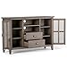 SIMPLIHOME Artisan SOLID WOOD Universal TV Media Stand, 53 Inch Wide, Contemporary, Living Room Entertainment Center, for Flat Screen TVs up to 60 Inch in Distressed Grey