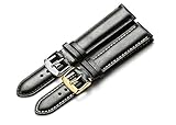 iStrap 18 19 20 21 22mm Genuine Calfskin Leather Watch Band Padded Strap Steel Spring Bar Buckle Super Soft(Six Color Choose)