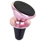 DANET Magnetic Phone Car Mount Holder on Air Vent with Rotating Head, Aluminum (Rose Gold)
