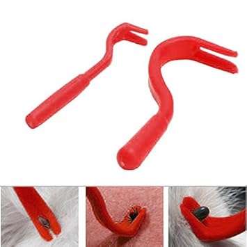 Sage Square Anti Tick Lice Flea Mite Remover Picker Tweezer for Healthy Care of Puppies Dog Cat and Kitten (Red)
