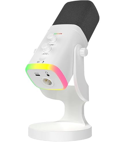 Amazon.com: Nuoxiange YU8-white Dynamic Microphone - USB/XLR RGB