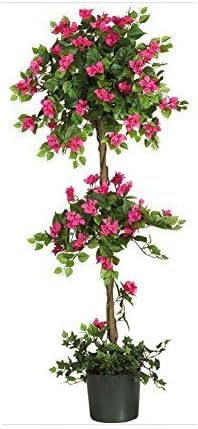 Mini Bougainvillea Topiary Silk Tree - 5 Feet Tall by NNAT