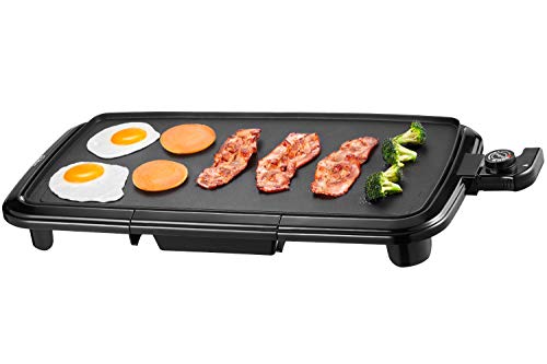 Kealive Griddle, Family-Sized Electric Grill Griddle 1500W with Drip Tray, Non-stick, 10