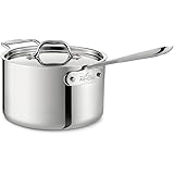 All-Clad D3 3-Ply Stainless Steel Sauce Pan 4 Quart Induction Oven Broiler Safe 600F Pots and Pans, Cookware Silver