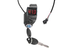 VGEBY1 Handlebar Control Switch Thumb Throttle Digital Voltage Display Switch Power with Key Lock