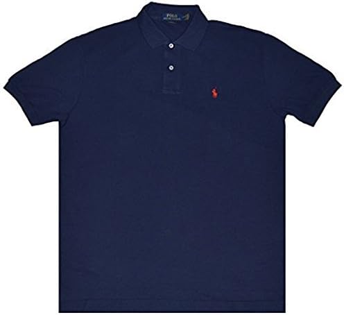 Polo Ralph Lauren Men's Classic-Fit Mesh Polo (L, Blue/red pony)