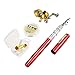 Lixada Pen Fishing Rod Reel Combo Set Telescopic Pocket Fishing Rod Pole + Reel Aluminum Alloy Fishing Line Soft Lures Red