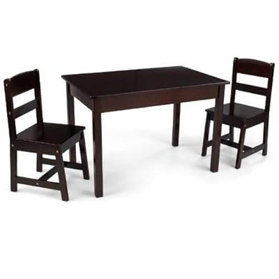 KidKraft Wooden Rectangular Table & 2 Chair Set For Kids - Espresso