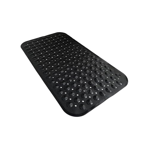 Anti-Slip Bathtub Shower Mat 28×15 Inch(70×37cm) Opaque Black at Amazon