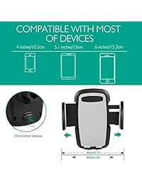 Amoner - Soporte de teléfono para coche, encendedor de cigarrillos actualizado, soporte para teléfono celular para coche con cargador USB dual 2.1A