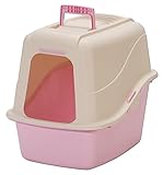 Petmate Hooded Litter Pan Set Large, Beige/Light Pink