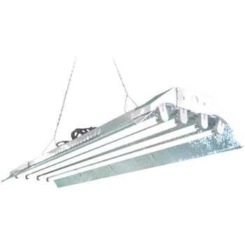 T5 Grow Light (4ft 4lamps) DL844s Ho Fluorescent Hydroponic Fixture Bloom Veg Daisy Chain with Bulbs