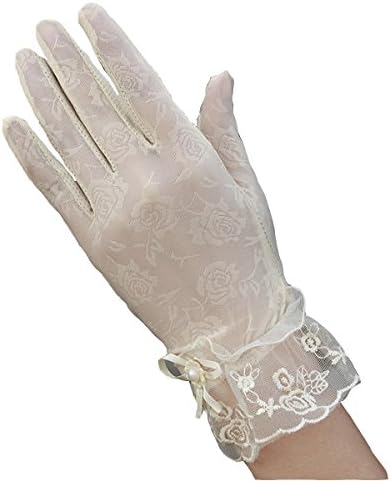 Women Lace Uv Protection Gloves Summer Short Driving Gloves Touch Screen